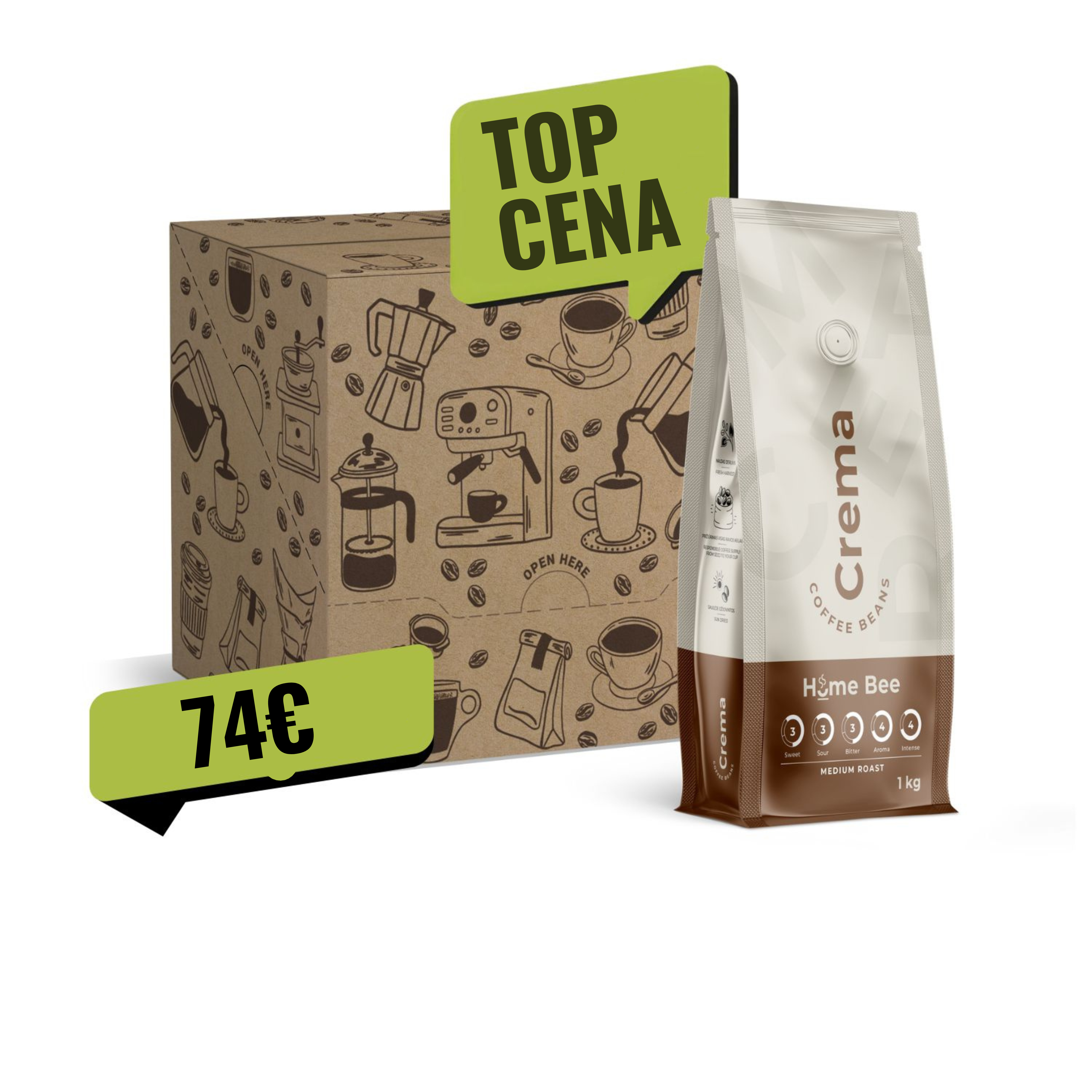 Home Bee Crema, 4 kg kafijas pupiņu
