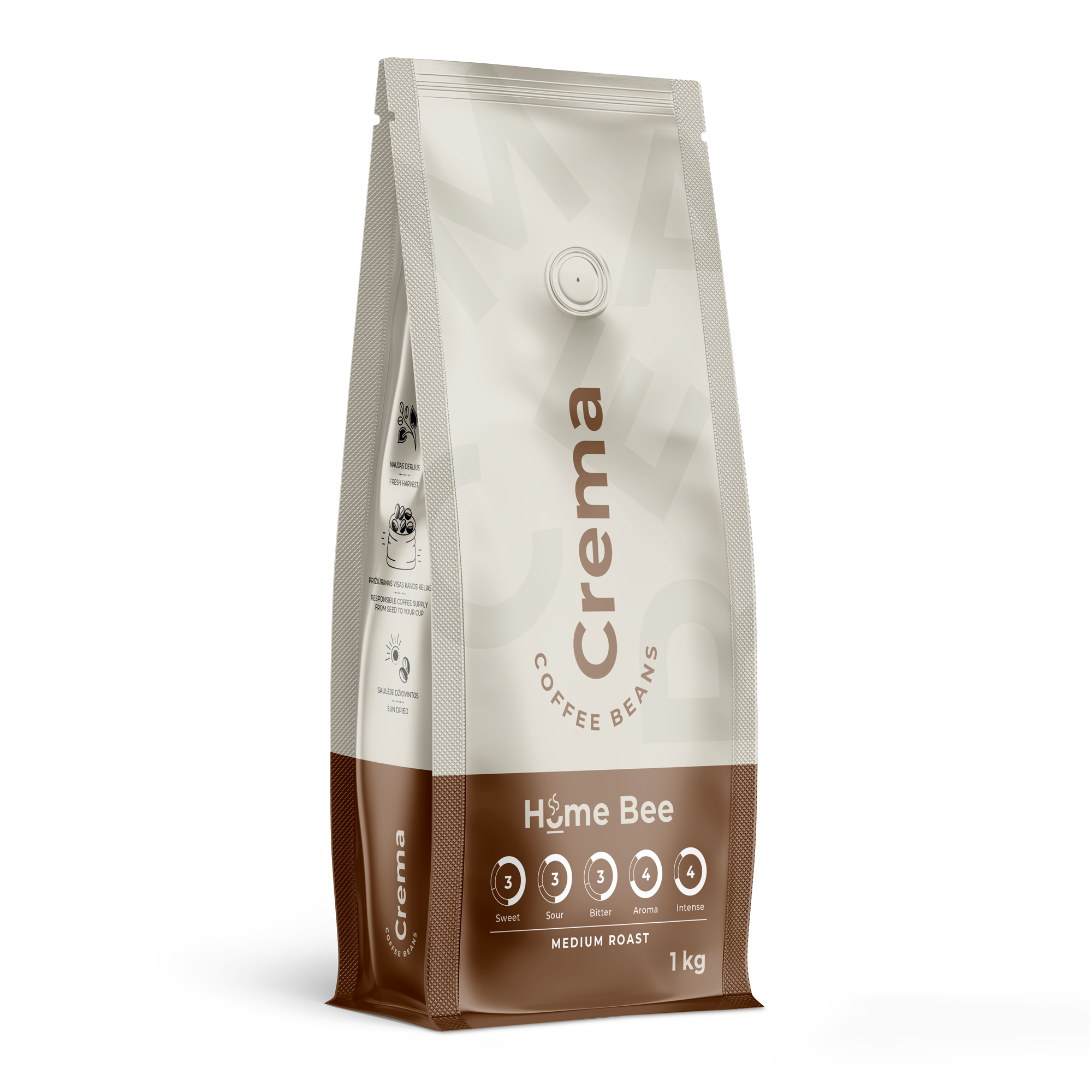Home Bee Crema, 1 kg coffee beans - kafijasbanka