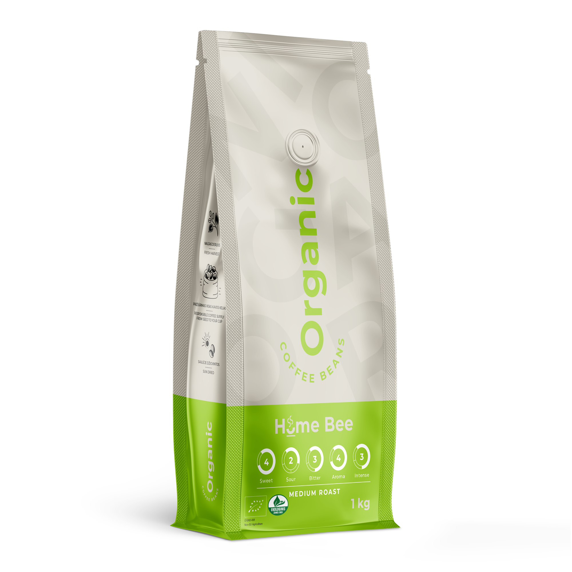 Home Bee Organic, 1 kg coffee beans - kafijasbanka