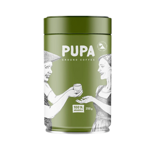 Coffee PUPA Crema, 250g, tin can (GREEN) - kafijasbanka