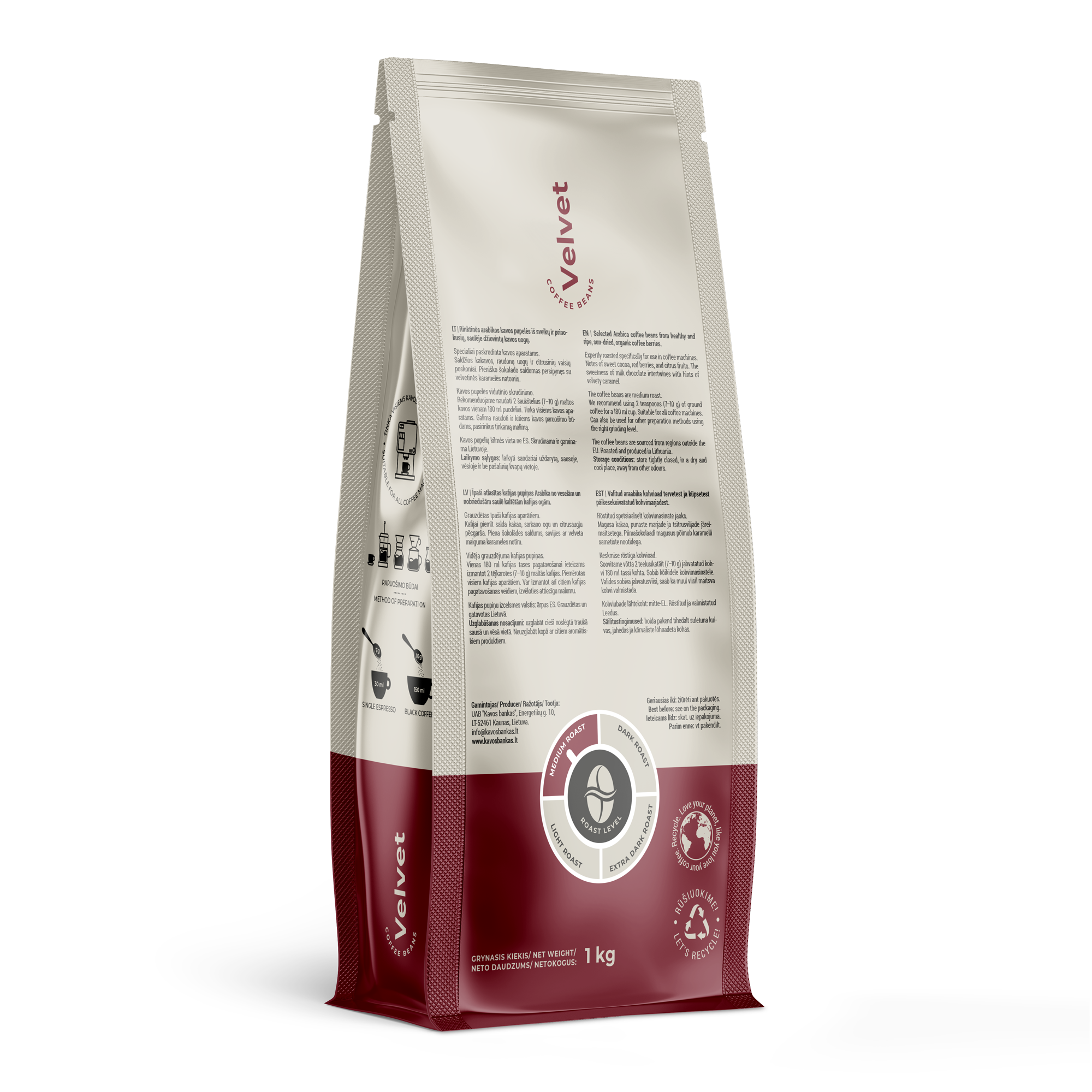 Home Bee Velvet, 1 kg coffee beans - kafijasbanka