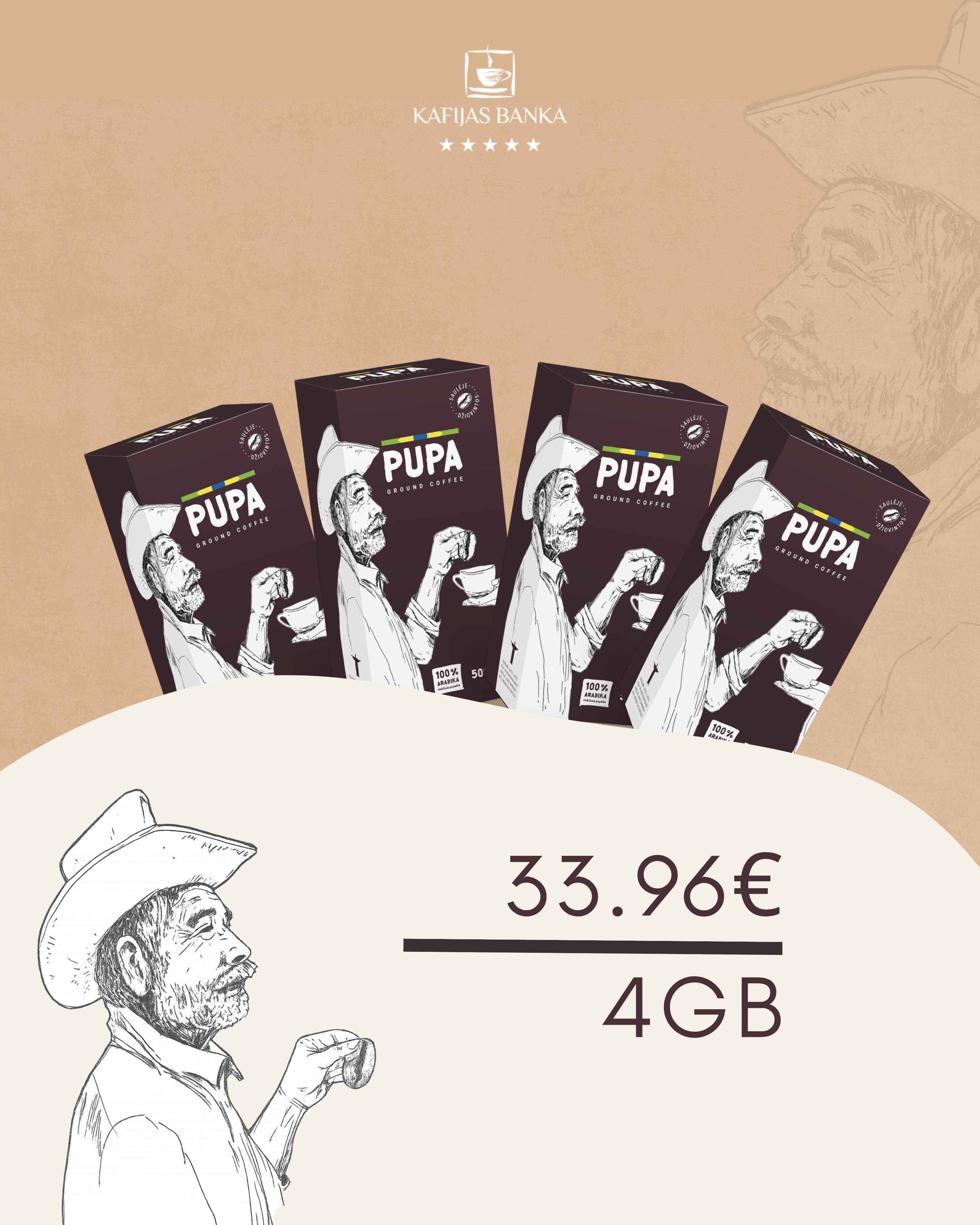 PUPA, 4x500g in vacuum‎